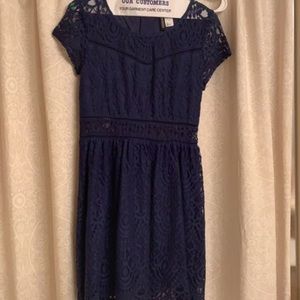 Navy Blue Lace Dress